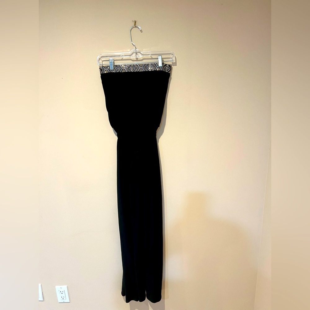 Black strapless jumpsuit